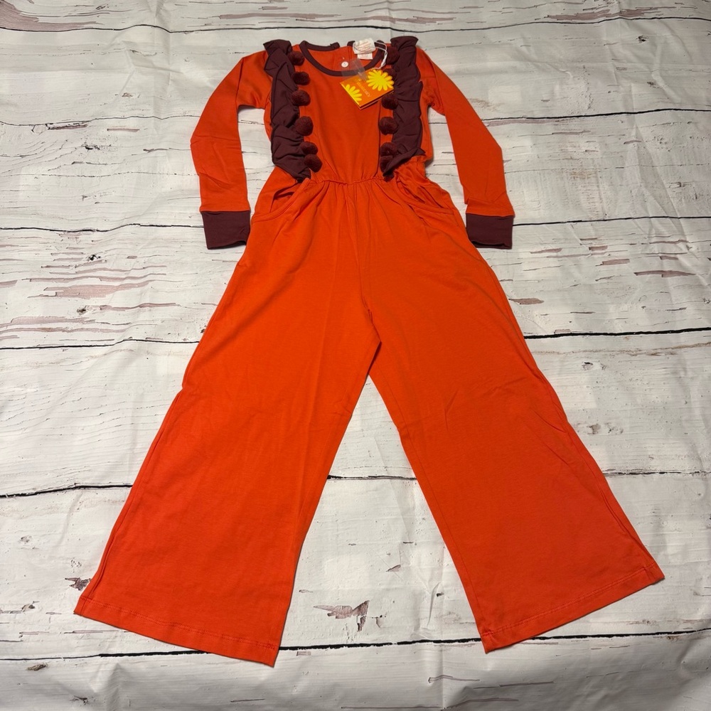 Masala Kids Orange Jumper with Burgundy Accents